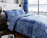 Denim Check  Duvet Cover Set - Comfort Valley