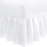 Comfort Valley | Extra Deep Frilled Valance Sheet Fitted Sheet - Bed Sheet - 30CM Deep Box - Frill 40CM Long Valance Fitted Sheet Poly Cotton Bedding - Bed Base Skirt - Comfort Valley valance sheets king size, valance sheets double white, valance sheet king size, valance sheet double, single valance sheet, Deep Fitted Valance Sheet